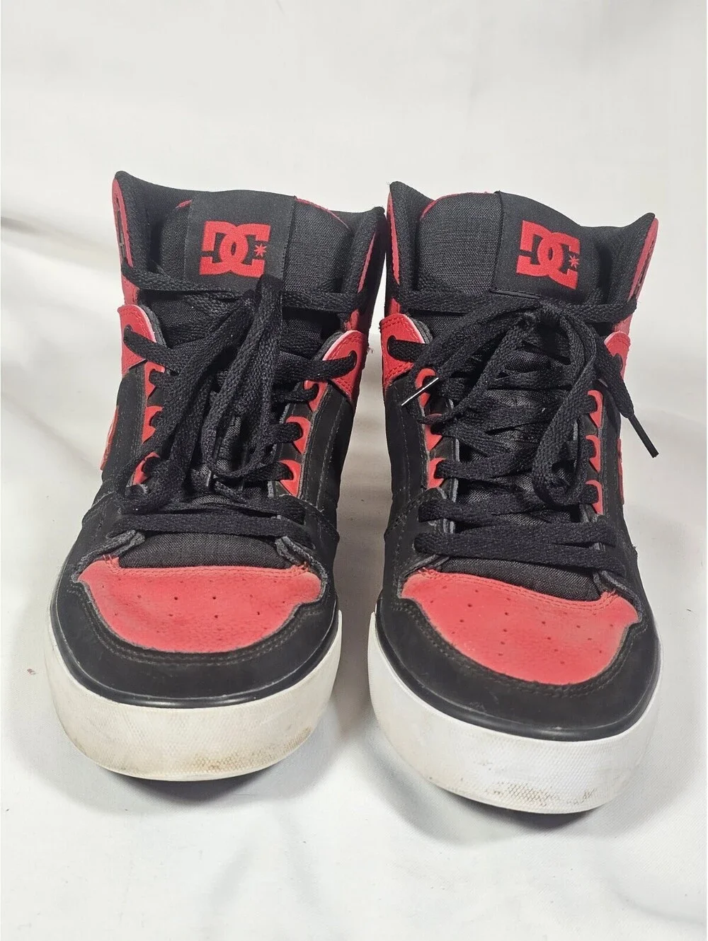 Men's Special Edition Pure Red & Black DC High-Top Shoes Size 12 - USA